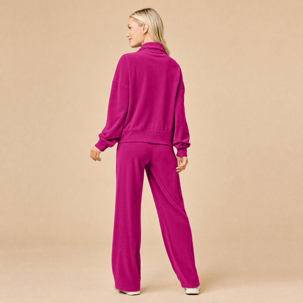 Serenity 1/4 Zip Top with Wide Pant Lounge Set
