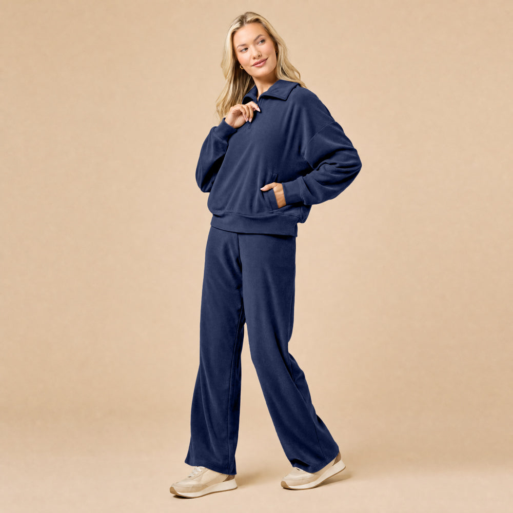 Serenity 1/4 Zip Top with Wide Pant Lounge Set