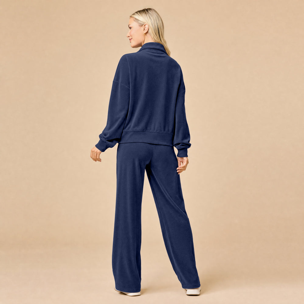 Serenity 1/4 Zip Top with Wide Pant Lounge Set