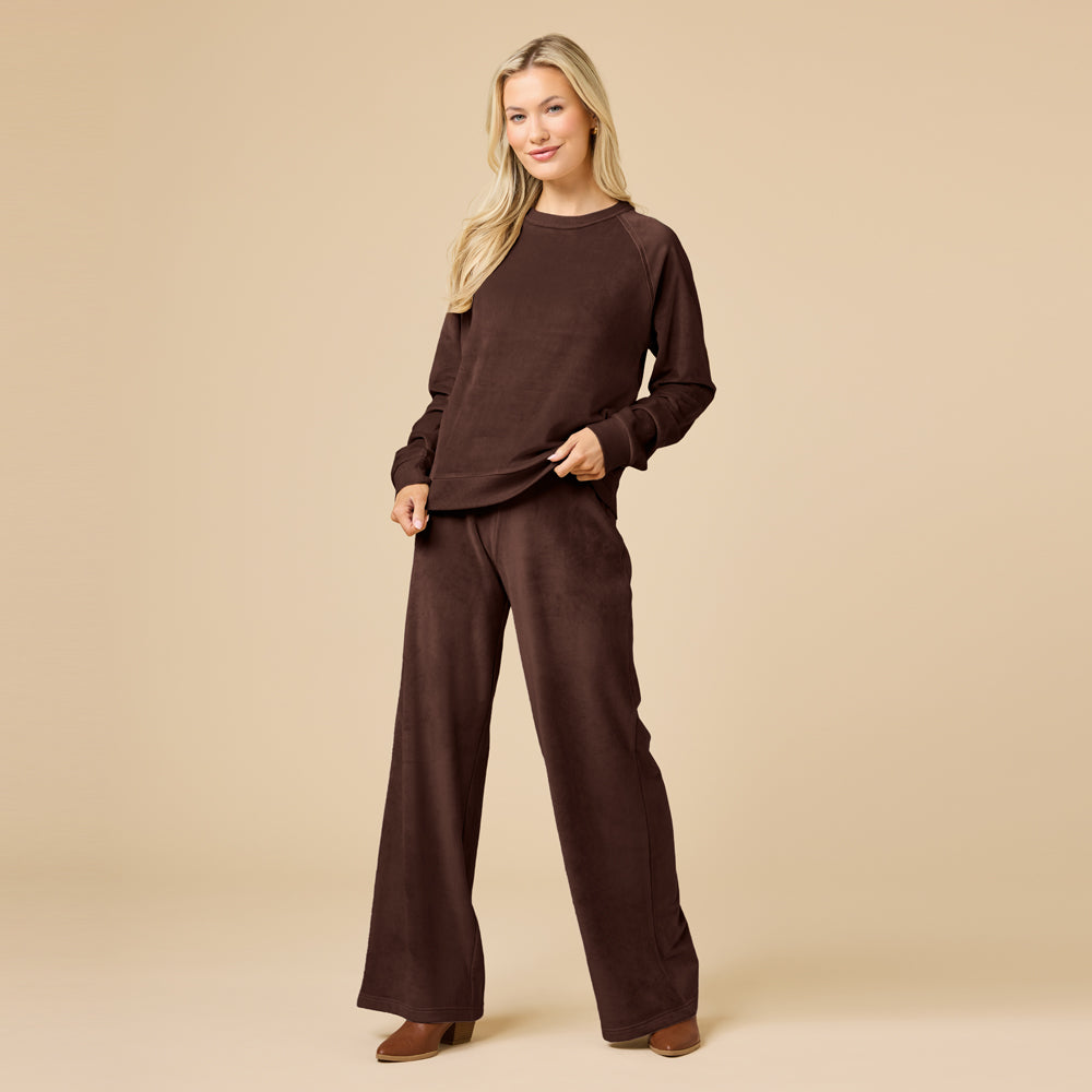 Serenity Raglan Crew with Wide Pant Lounge Set