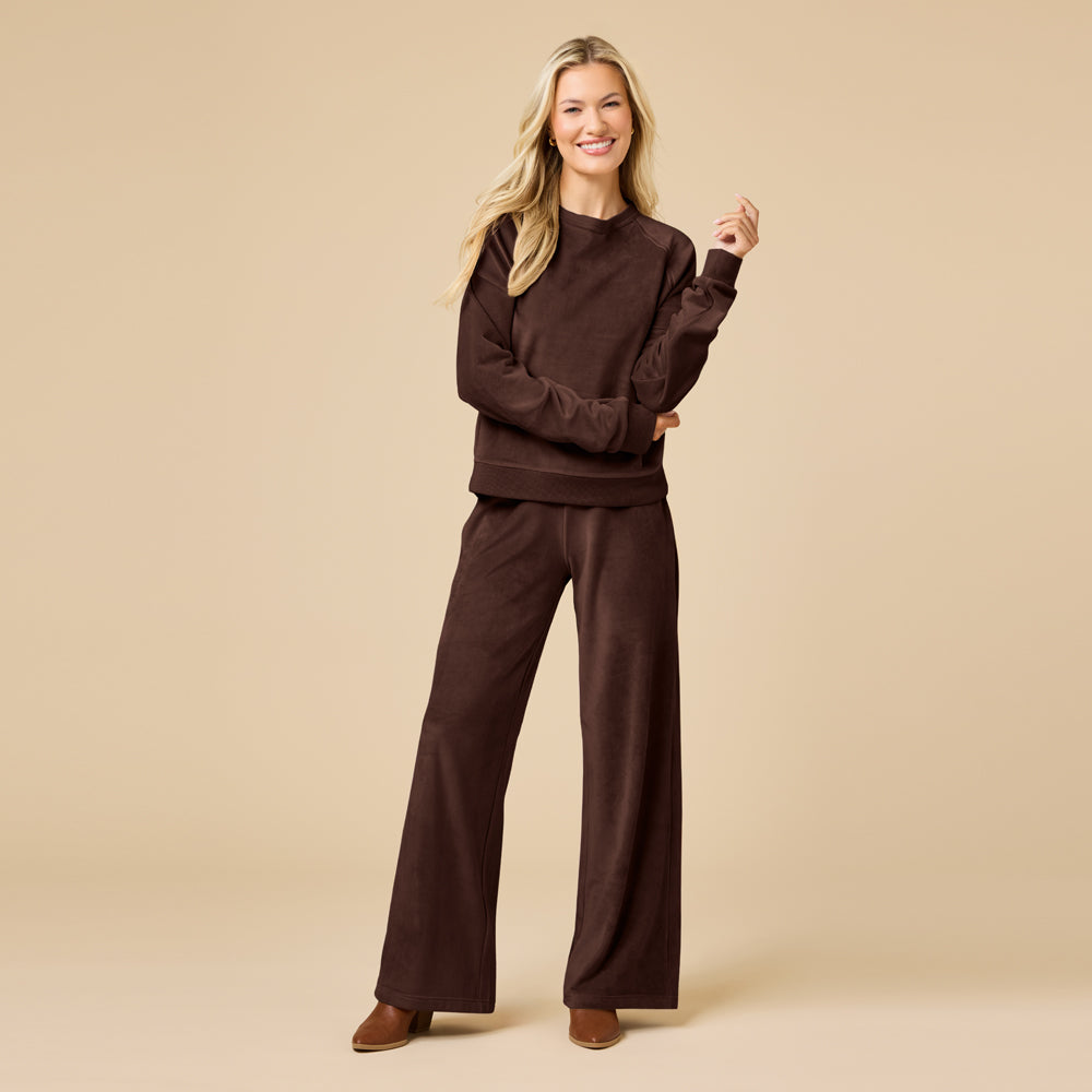 Serenity Raglan Crew with Wide Pant Lounge Set
