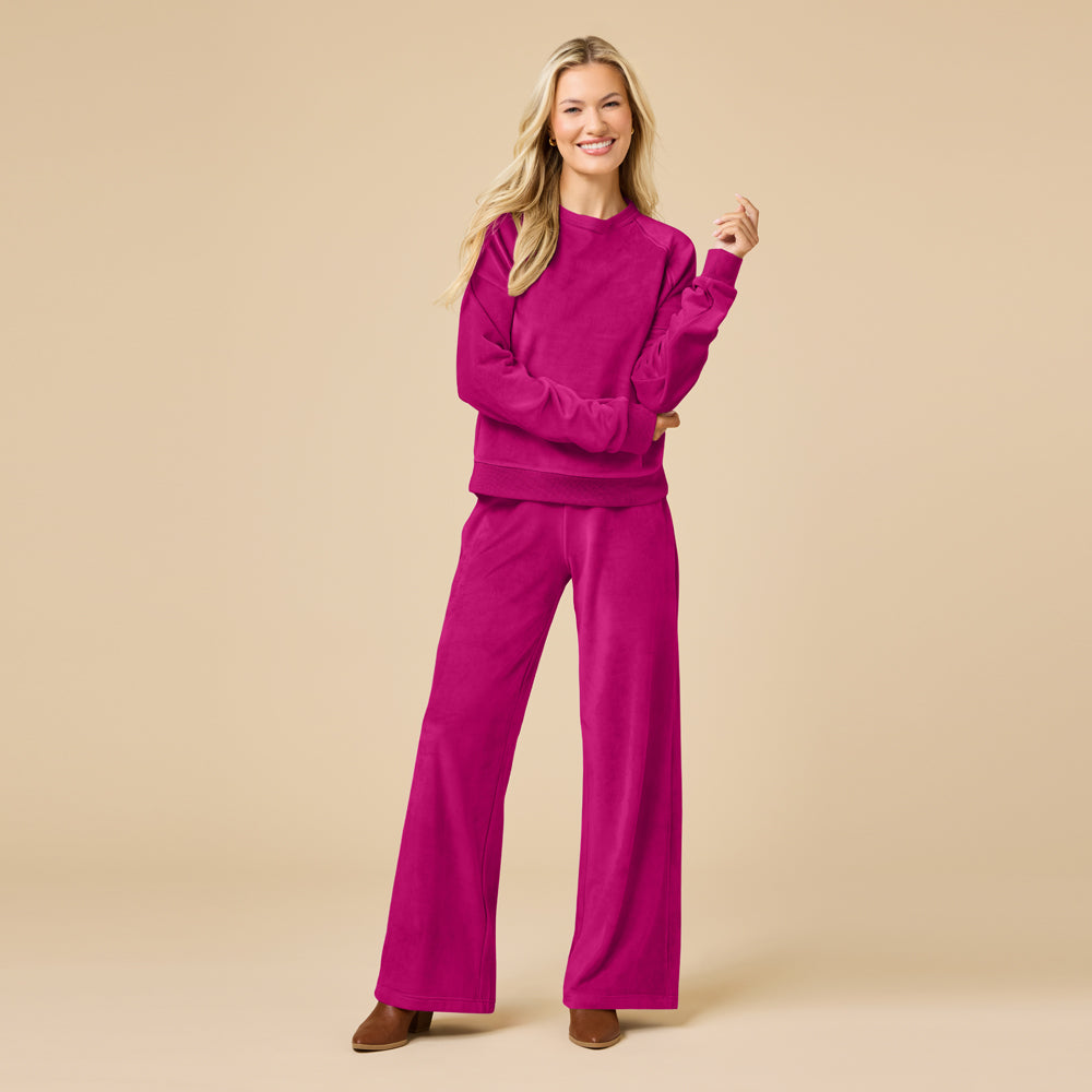 Serenity Raglan Crew with Wide Pant Lounge Set