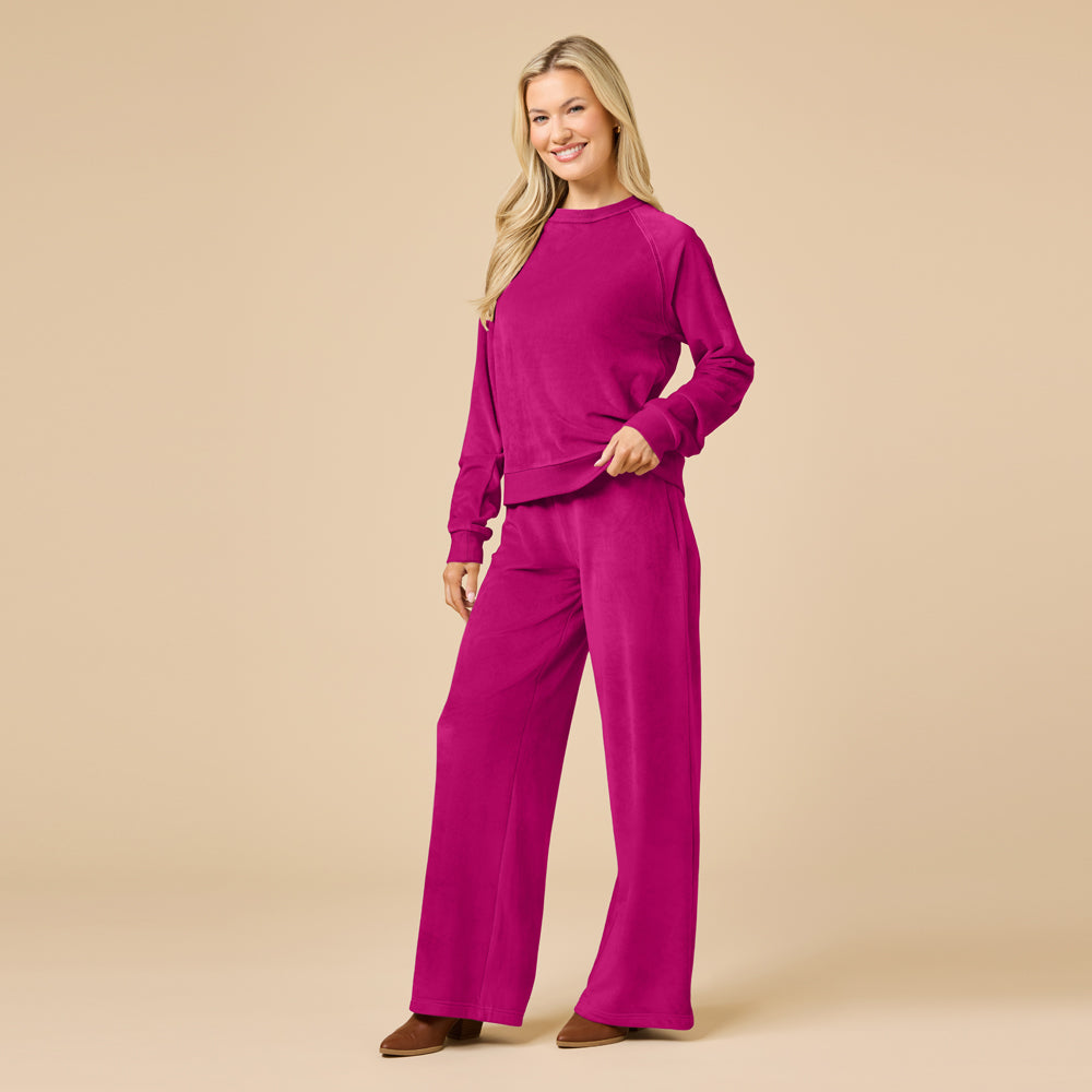 Serenity Raglan Crew with Wide Pant Lounge Set