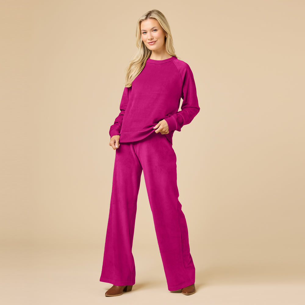 Serenity Raglan Crew with Wide Pant Lounge Set