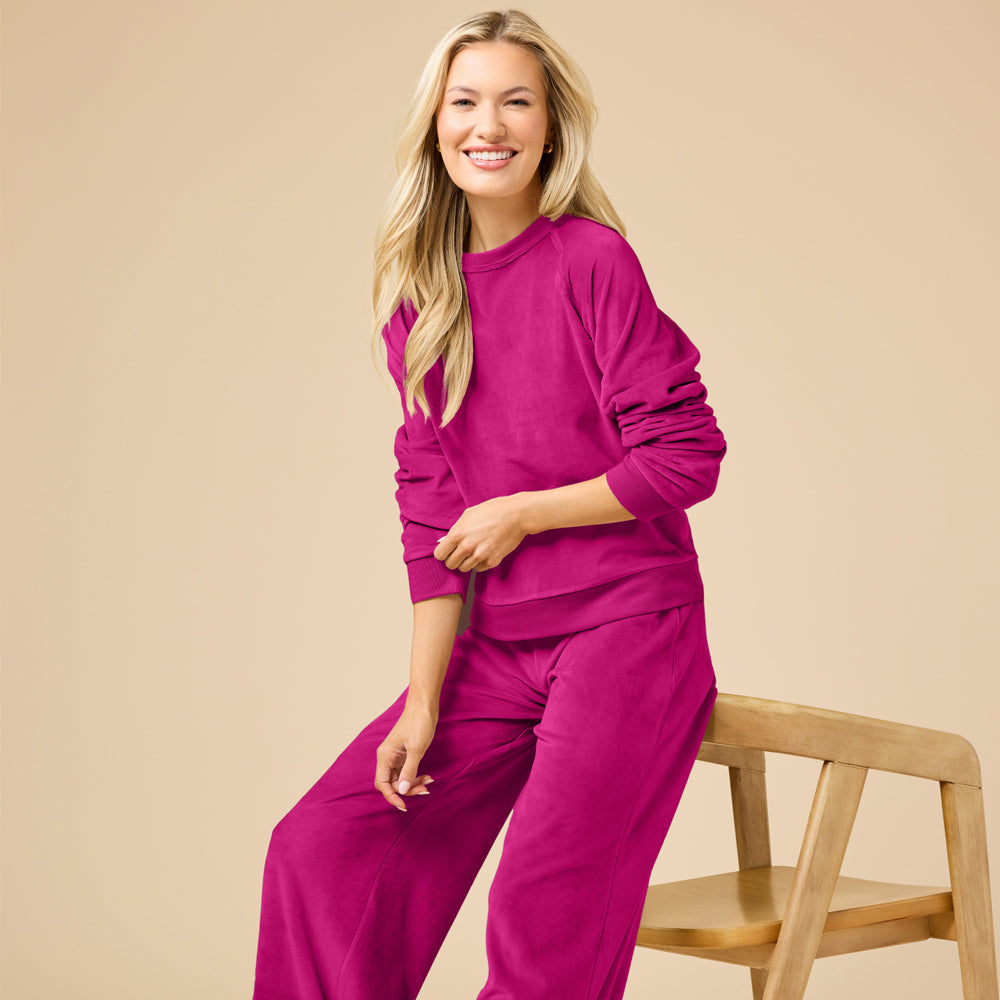 Serenity Raglan Crew with Wide Pant Lounge Set