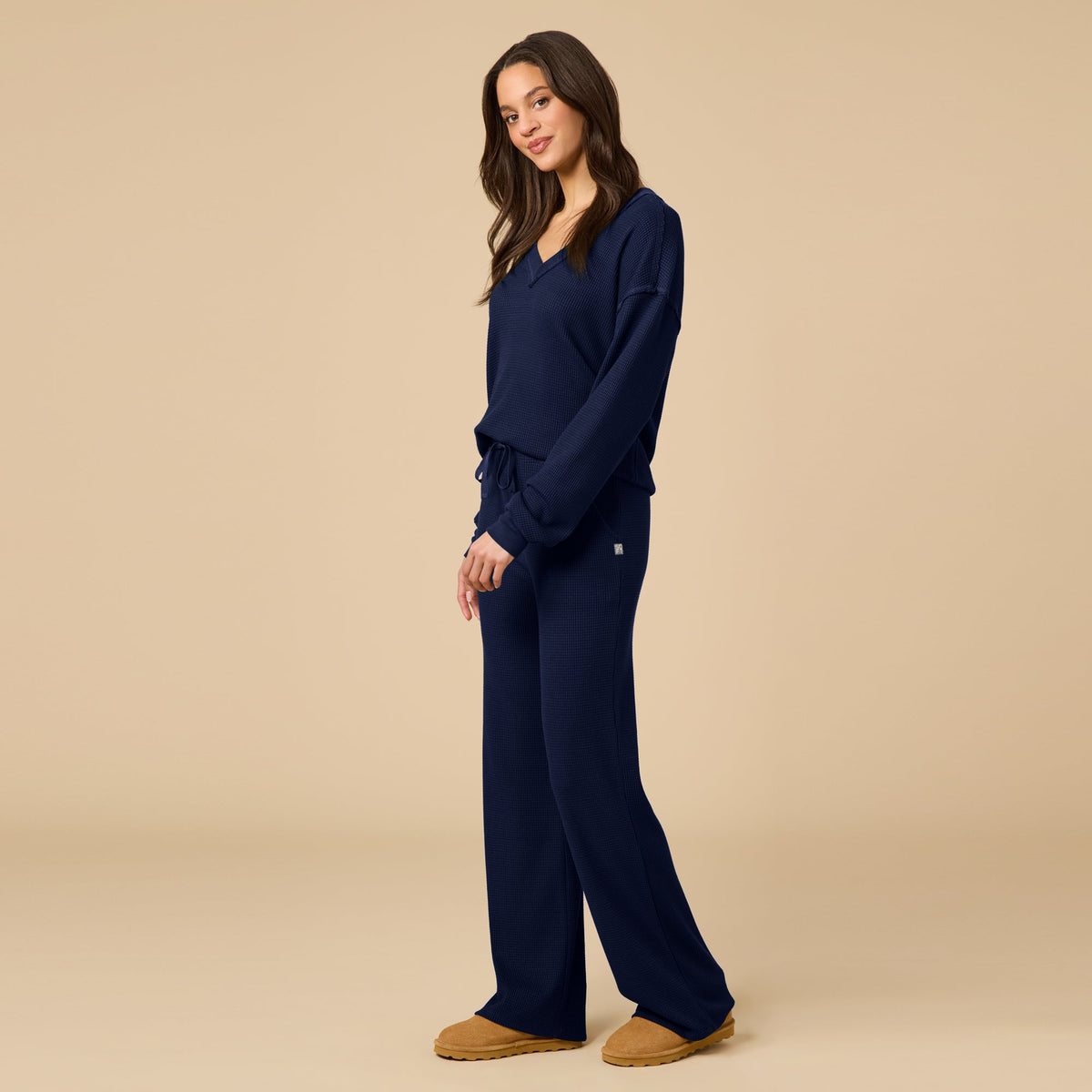 AirThermal Knit V-Neck with Raw Hem and Long Pant