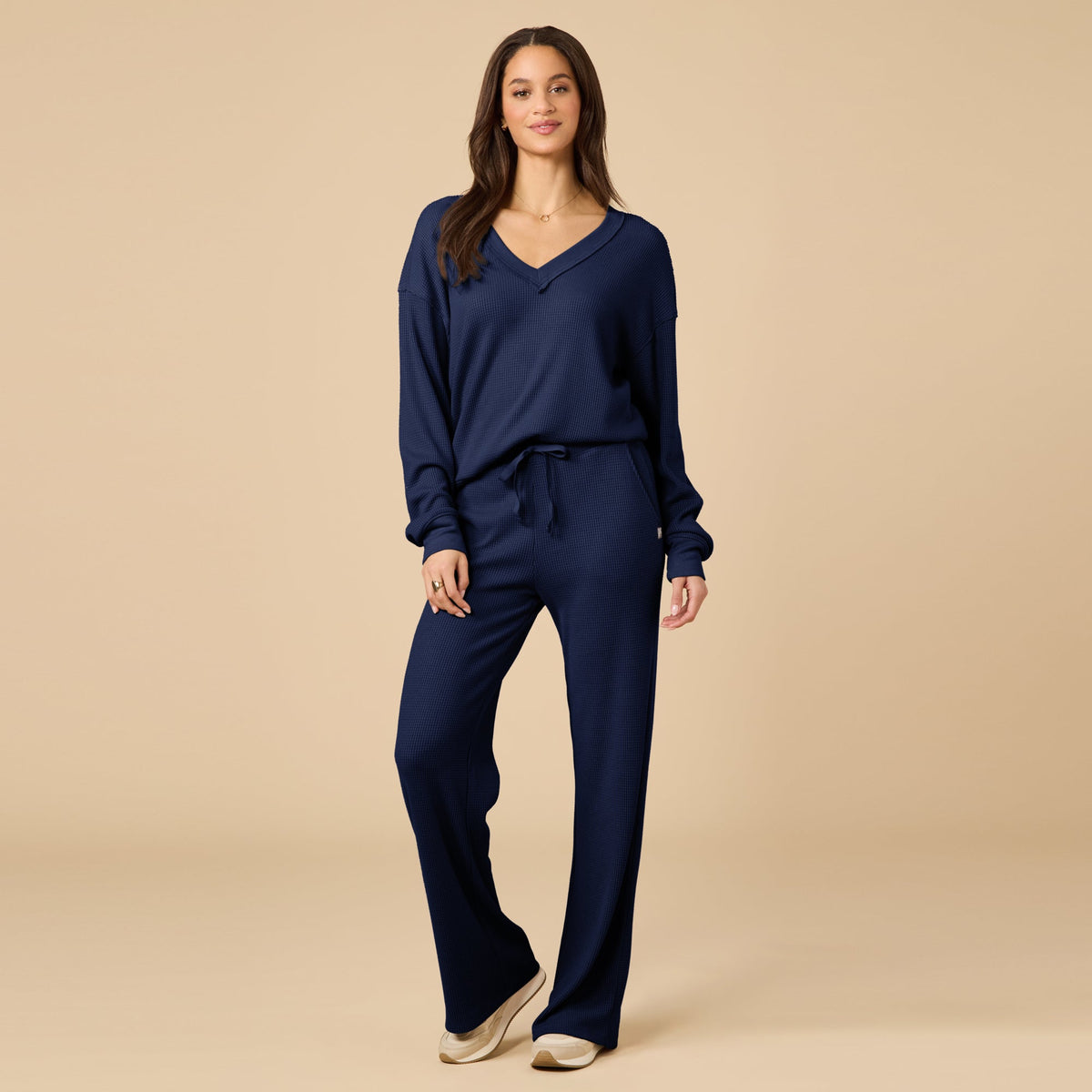 AirThermal Knit V-Neck with Raw Hem and Long Pant
