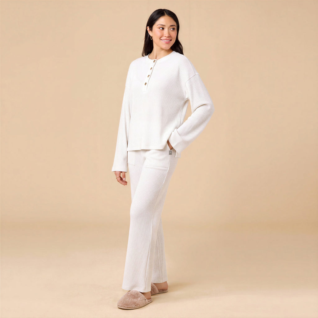 AirThermal Knit Henley Button Top with Crop Pant