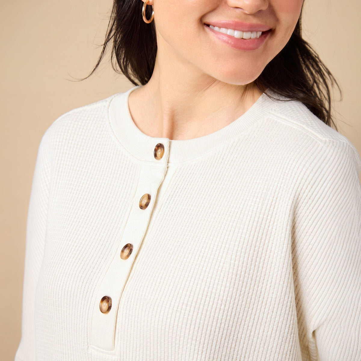AirThermal Knit Henley Button Top with Crop Pant