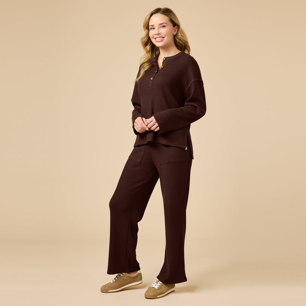 AirThermal Knit Henley Button Top with Crop Pant