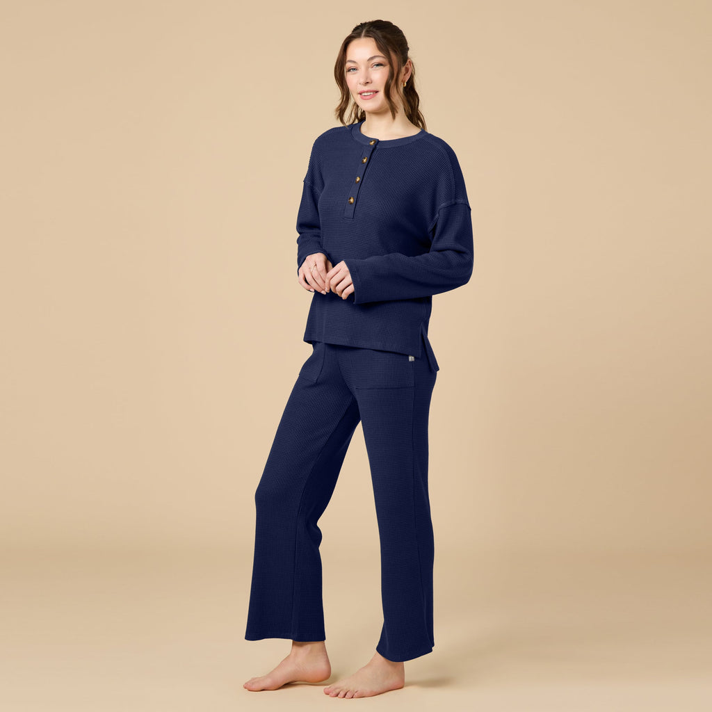 AirThermal Knit Henley Button Top with Crop Pant