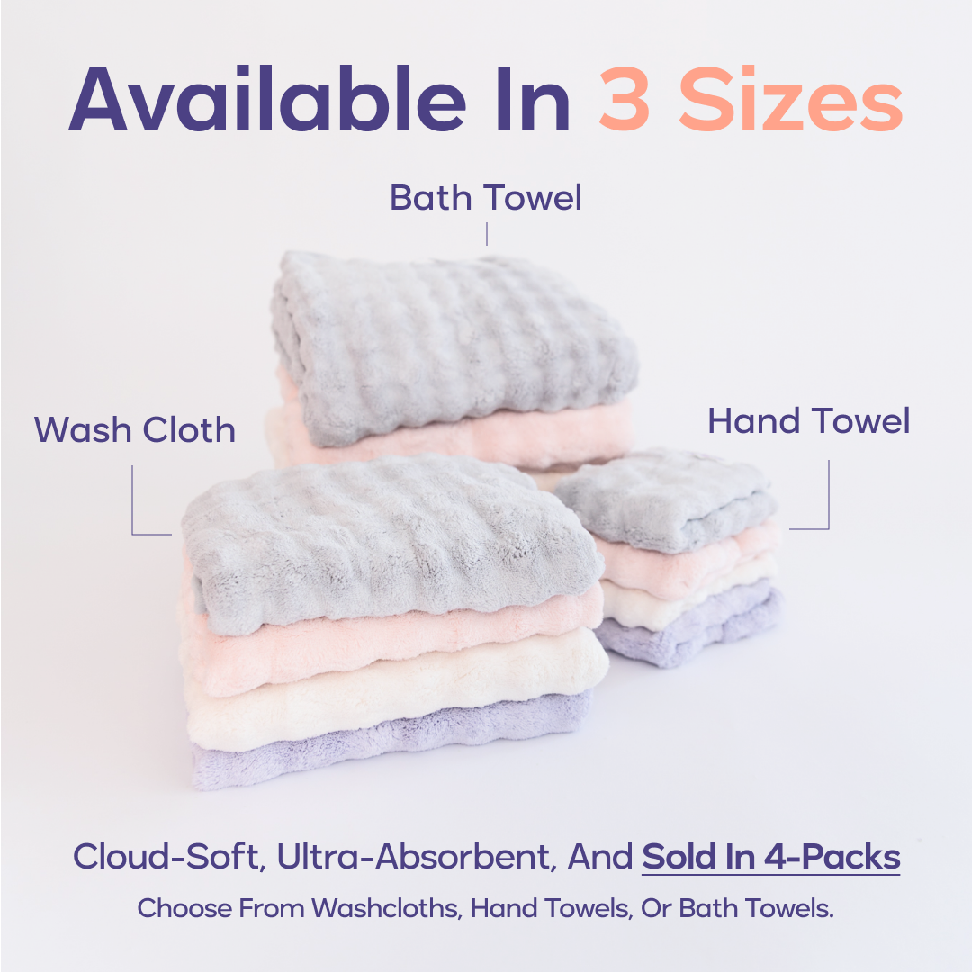 Bubble Bath Towels (4-Pack)