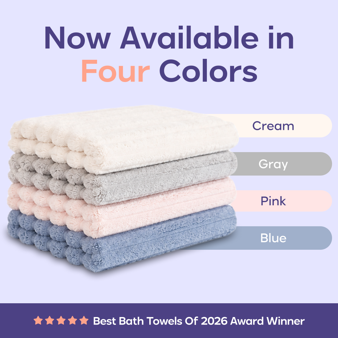 Ribbed Bath Towels (4-Pack)